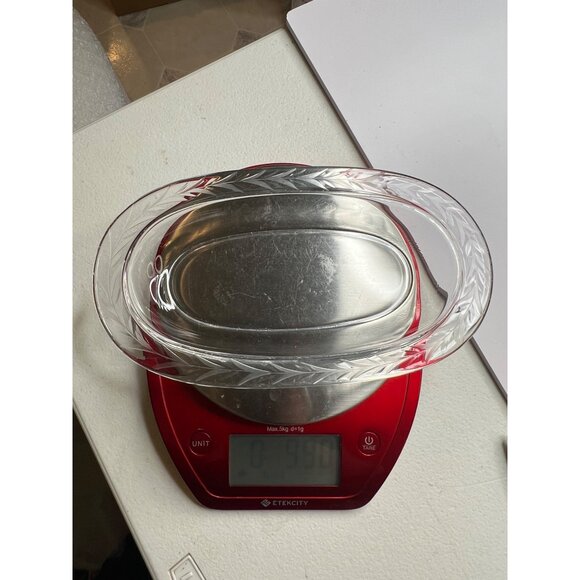 Fostoria Holly Clear 8” Oval Glass Pickle Dish Serving Platter With Etched Leaf - Picture 8 of 9